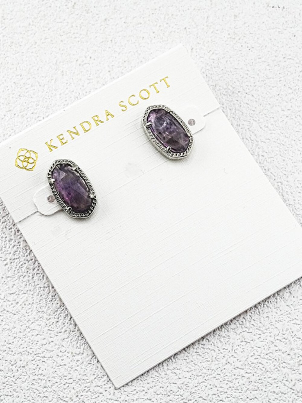 Kendra Scott Purple Crystal Stud Earrings